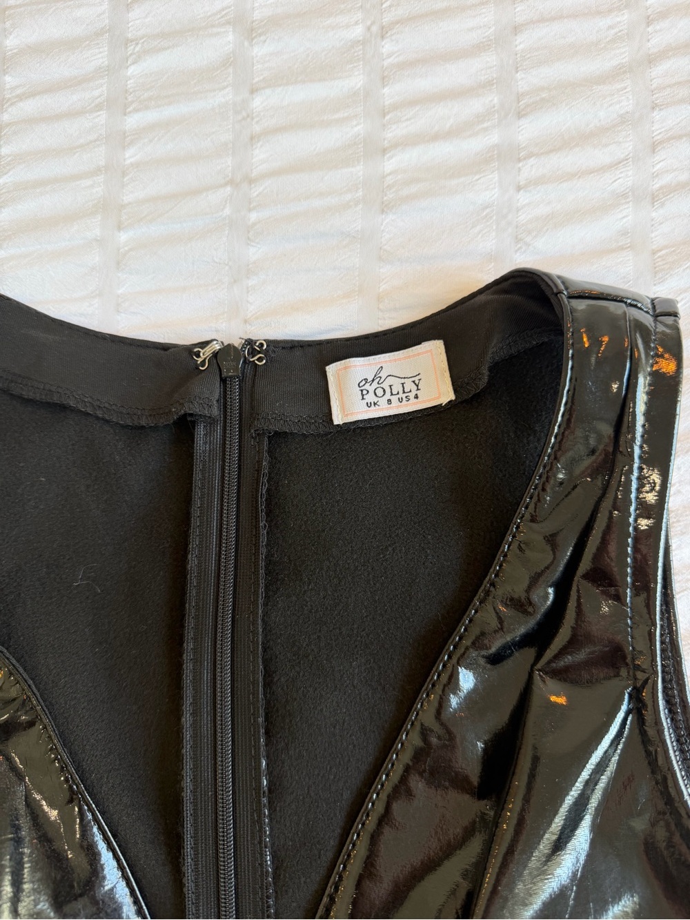 Oh Polly Plunge Neck Vinyl Bodysuit - Picture 6 of 9